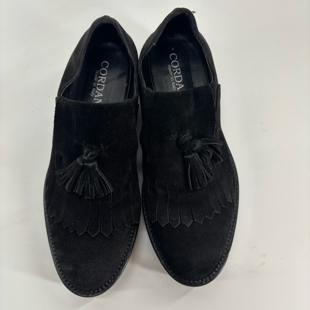 Cordani Italian black suede loafers with chunky heel and tassels size 39 - Picture 8 of 10